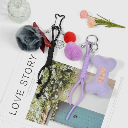 1 Piece Cute Plush Bone Bag Charms