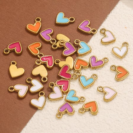 Colgantes de acero inoxidable con forma de corazón de colores de la serie sofisticada para mujer 2