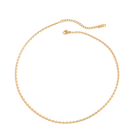 1 Stück Simple Series Simple Chain Edelstahl Goldfarben Damenketten 2