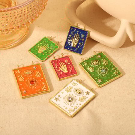 Pendentifs en acier inoxydable couleur or à motif œil 2