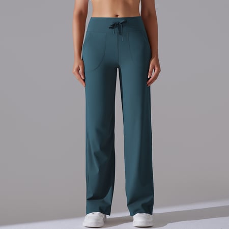 1 Piece Solid Colored High End Elastic Loose  Casual Women's Sports Long Pants