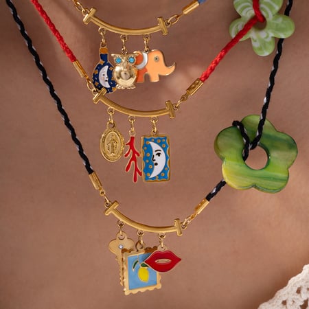 1 Piece Vivid Series Elegant Flower Oil- Glazing Stainless Steel Gold Color Women's Pendant Necklaces