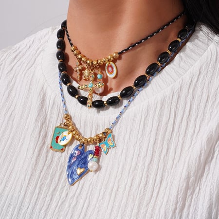 1 Piece Sophisticated Series Elegant Cross Stainless Steel Gold Color Women's Pendant Necklaces