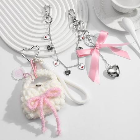 1 pieza de dijes de aleación con nudo de lazo dulce de serie simple para bolso de mujer 2