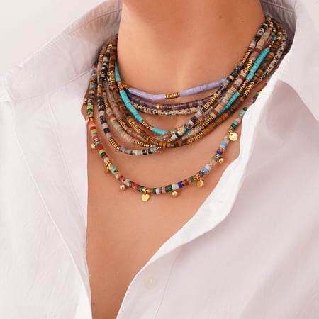 Bohemian Natural Stone Beads Women's Beaded Necklaces 2