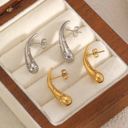 Drop Stainless Steel Stud Earrings 2