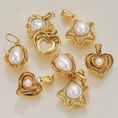 1 colgante de acero inoxidable con forma de gota irregular para mujer