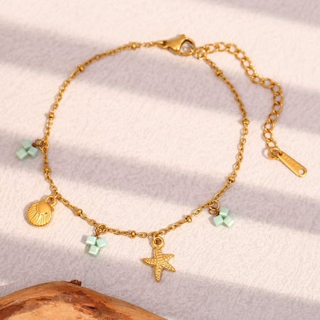 Cute Shell Stainless Steel Gold Color Charm Bracelets 2