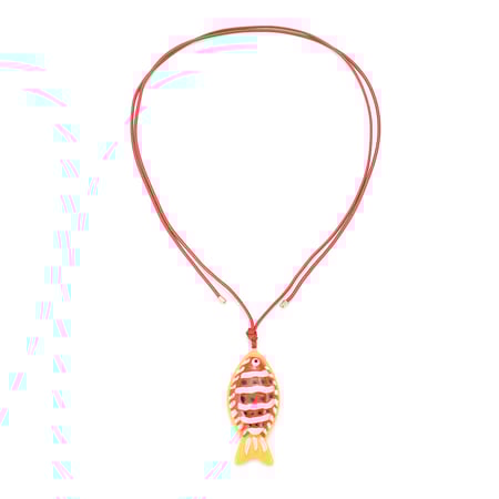 1 Piece Cute Braided Rope Resin Fish Pendant Necklace 2