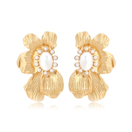 1 Pair Vintage Alloy Flower Stud Earrings 2