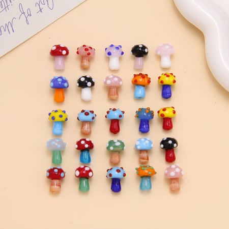 Exquisite Mushroom Colorful Glass DIY Jewelry Beads 2