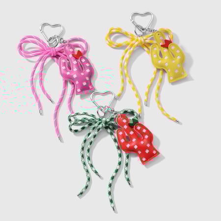 Cute Cactus Bow Knot Bag Charms