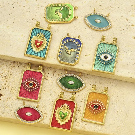 Moderne oogpatroon roestvrijstalen gouden hangers