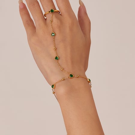 Retro Heart Stainless Steel Gold Color Charm Bracelets 2