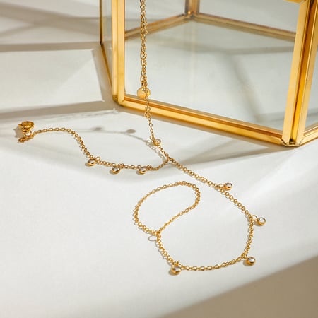 Simple Stainless Steel Gold Color Anklets