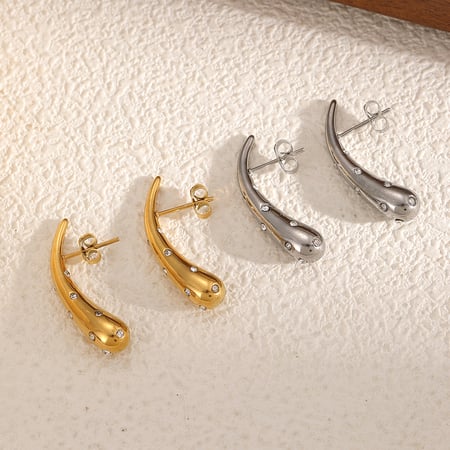 Drop Stainless Steel Stud Earrings