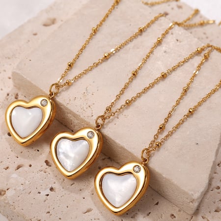 Daily Heart Stainless Steel Gold Color Pendant Necklaces 2