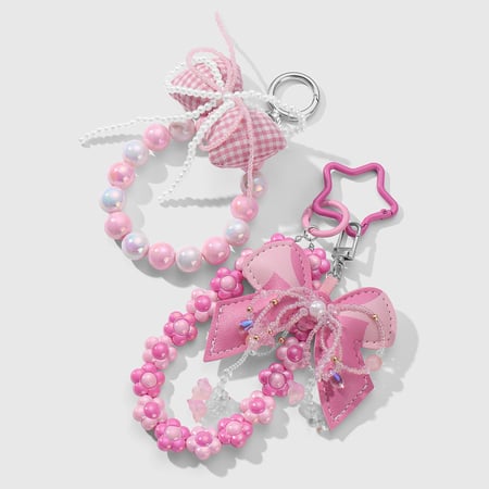 Sweet Beaded Bow Knot Bag Charms 2