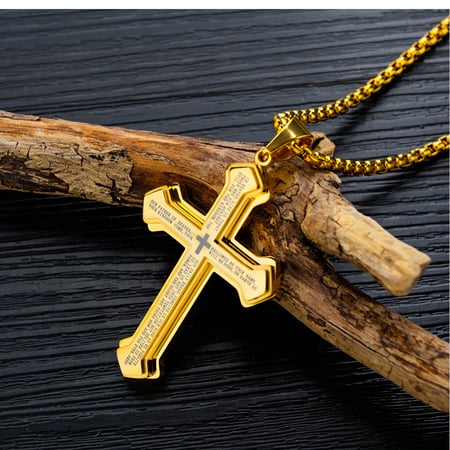 1 Piece Industrial Cross Stainless Steel Men's Necklaces