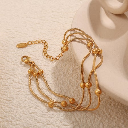 Tägliche Kette Edelstahl Gold Farbe Layered Halsketten 2