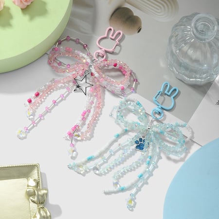 Sweet Beaded Bow Bag Charms