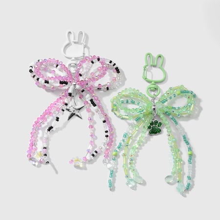 Sweet Beaded Bow Bag Charms