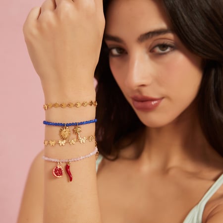 Vivid Fruits Stainless Steel Gold Color Women's Charm Bracelets 2