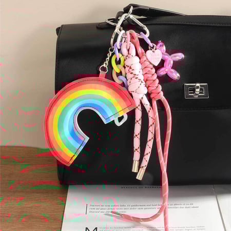 1 Piece Sweet Rainbow PU Women's Bag Charms 2