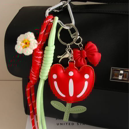 1 stuk romantische serie PU bloemenknoop tashanger