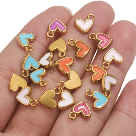 Colgantes de acero inoxidable con forma de corazón de colores de la serie sofisticada para mujer