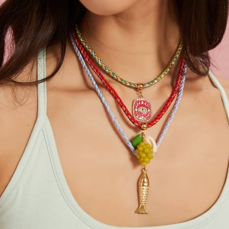 1 Piece Charming Colorful Stainless Steel Women's Pendant Necklaces 2