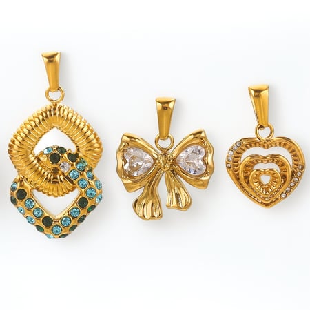 1 colgante de acero inoxidable con forma de corazón deslumbrante para mujer 2