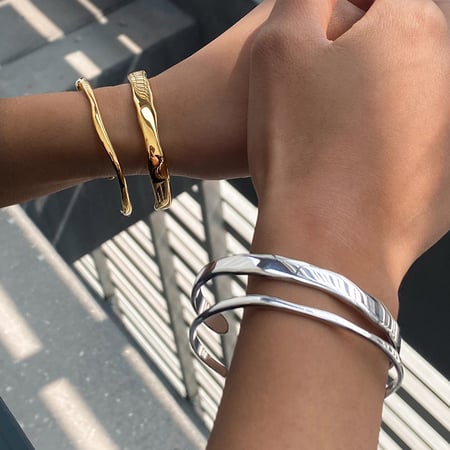 1 Piece Simple Solid Color Stainless Steel Women's Bangles 2