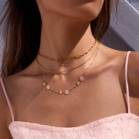 Sweet Flower Stainless Steel Pendant Necklaces 2