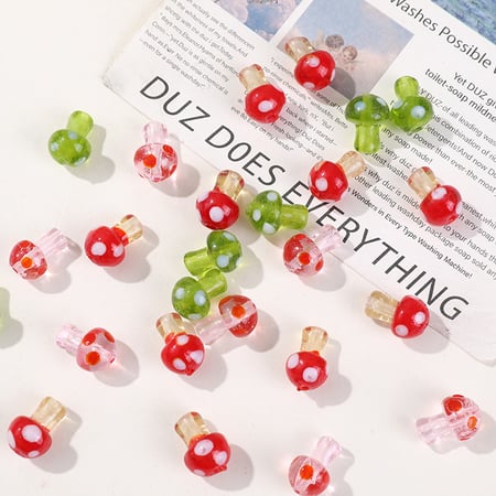 1 stuk levendige paddenstoel glazen DIY sieraden kralen