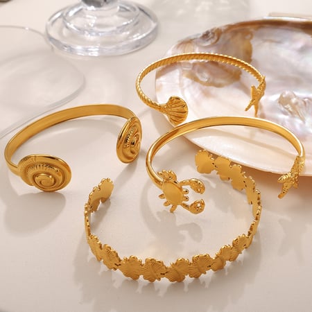 Braccialetti color oro in acciaio inossidabile oceanico da 1 pezzo