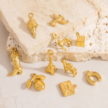 1 pieza de colgantes geométricos simples de acero inoxidable en color dorado para mujer