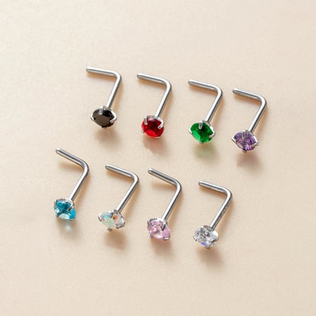 1 Stück bunter Zirkon Damen Nasenstecker 2