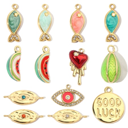 Levendige watermeloen roestvrijstalen gouden hangers 2