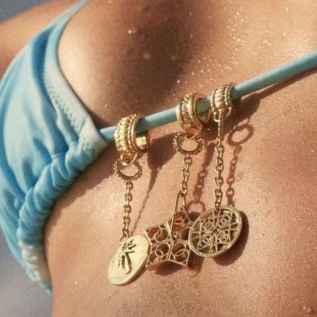 1 pieza de colgantes de acero inoxidable en color dorado con forma de tortuga de la serie Simple para mujer 2