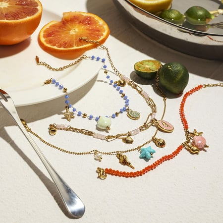 Bracelets à breloques en acier inoxydable couleur or Ins Style Oceanic