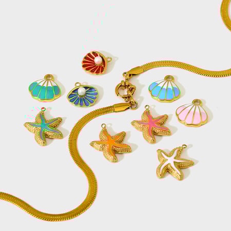 Starfish Stainless Steel Gold Color Pendant 2