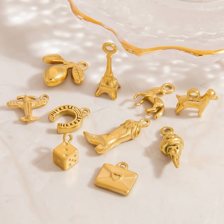 1 pieza de colgantes geométricos simples de acero inoxidable en color dorado para mujer 2
