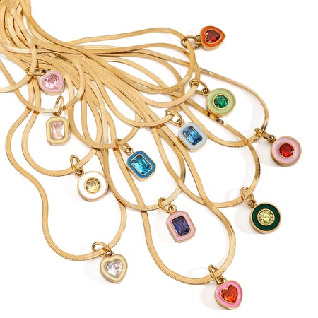 1 Piece Gold Color Heart Shape Stainless Steel Women's Pendant Necklaces 2