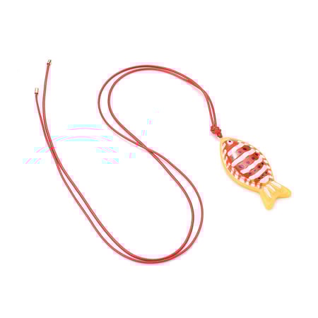 1 Piece Cute Braided Rope Resin Fish Pendant Necklace