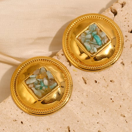 Vintage Light Luxury Starfish Color Clash Stainless Steel Women's Earrings