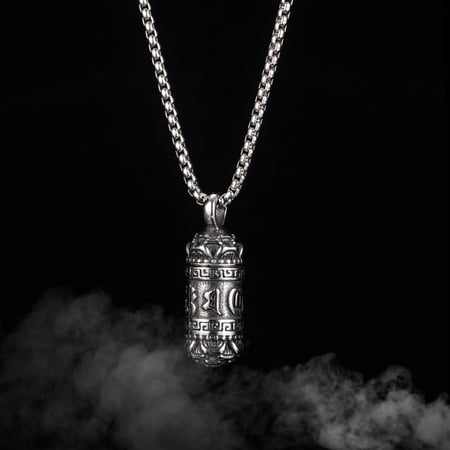 Vintage Cylinder Stainless Steel Men's Necklaces 2