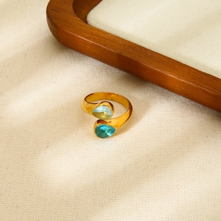 Stylish Design - Oriented Drop - shaped Stainless Steel Women's Rings 2