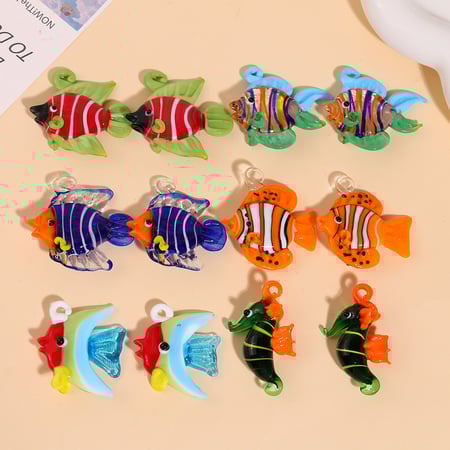 Oceanic Tropical Fish Glass DIY Women's Pendants 2