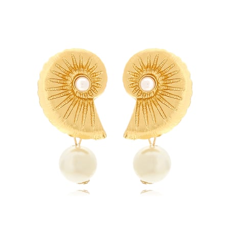 1 Pair Exaggerated  Alloy Whelks Drop Earrings 2